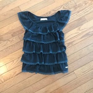 Abercrombie Navy ruffled top